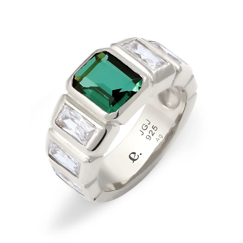 Bandring | Quarz (Grün) & Zirkonia (Weiß)