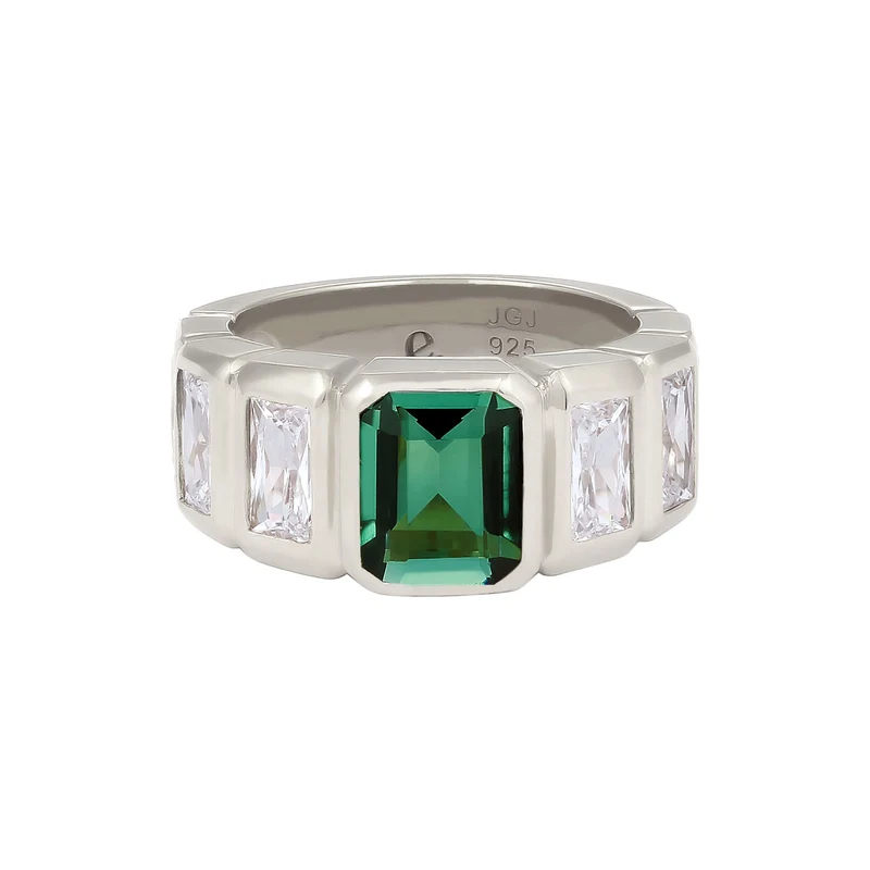 Bandring | Quarz (Grün) & Zirkonia (Weiß)