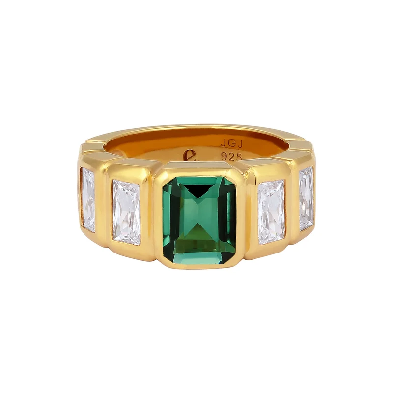 Bandring | Quarz (Grün) & Zirkonia (Weiß)