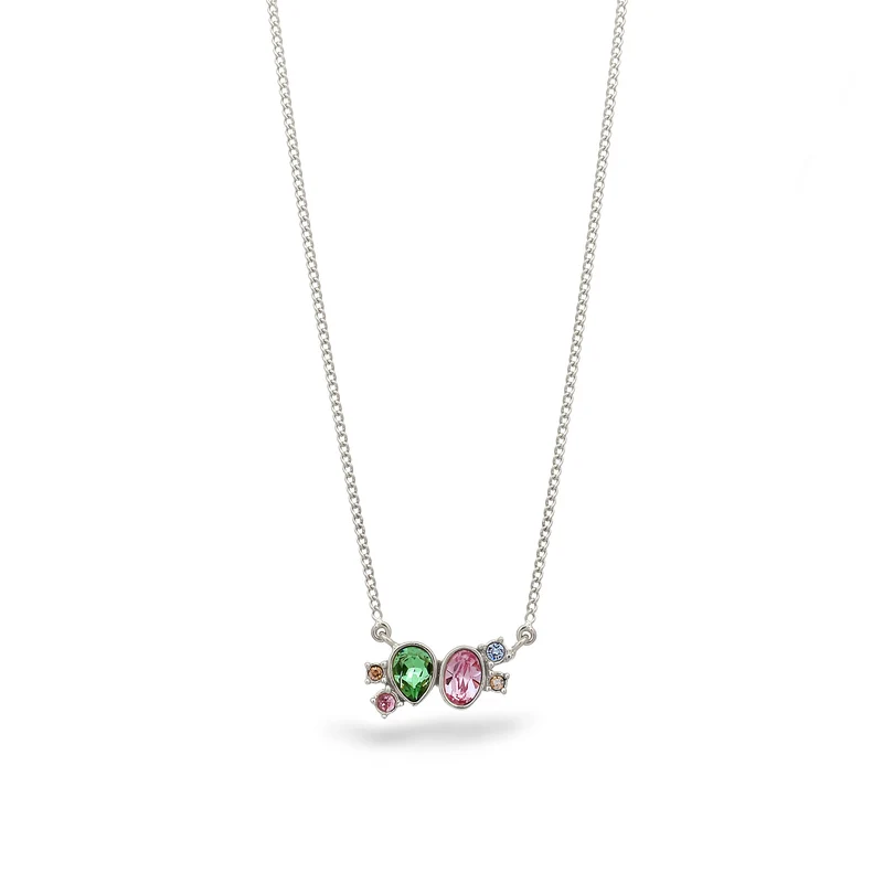 Halskette Tropfen | Mit Kristallen von Swarovski® (Pink & Hellgrün & Blau)