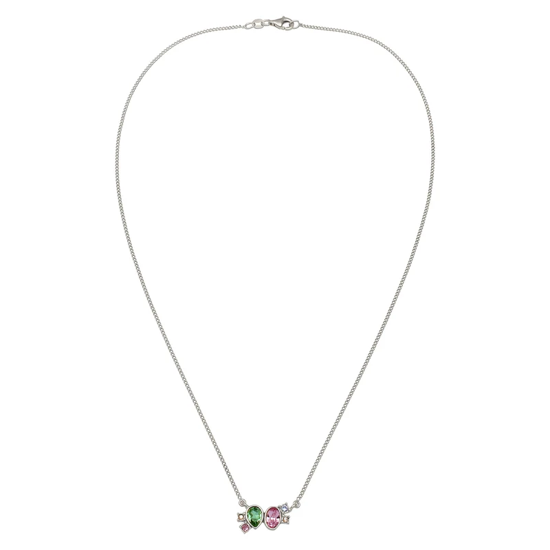 Halskette Tropfen | Mit Kristallen von Swarovski® (Pink & Hellgrün & Blau)