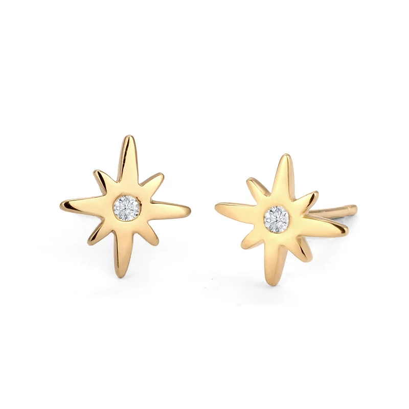 Ohrstecker Stern | Lab Grown Diamant (Weiß, 0.015 ct)