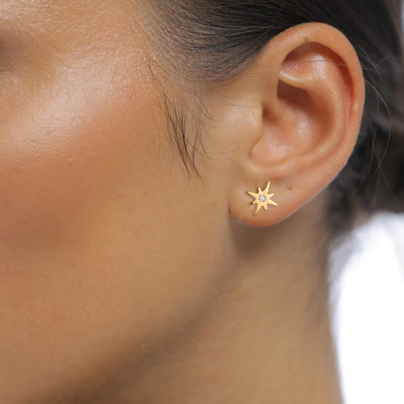 Ohrstecker Stern | Lab Grown Diamant (Weiß, 0.015 ct)