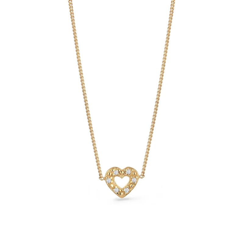 Halskette Herz | Diamant (Weiß, 0.005 ct)