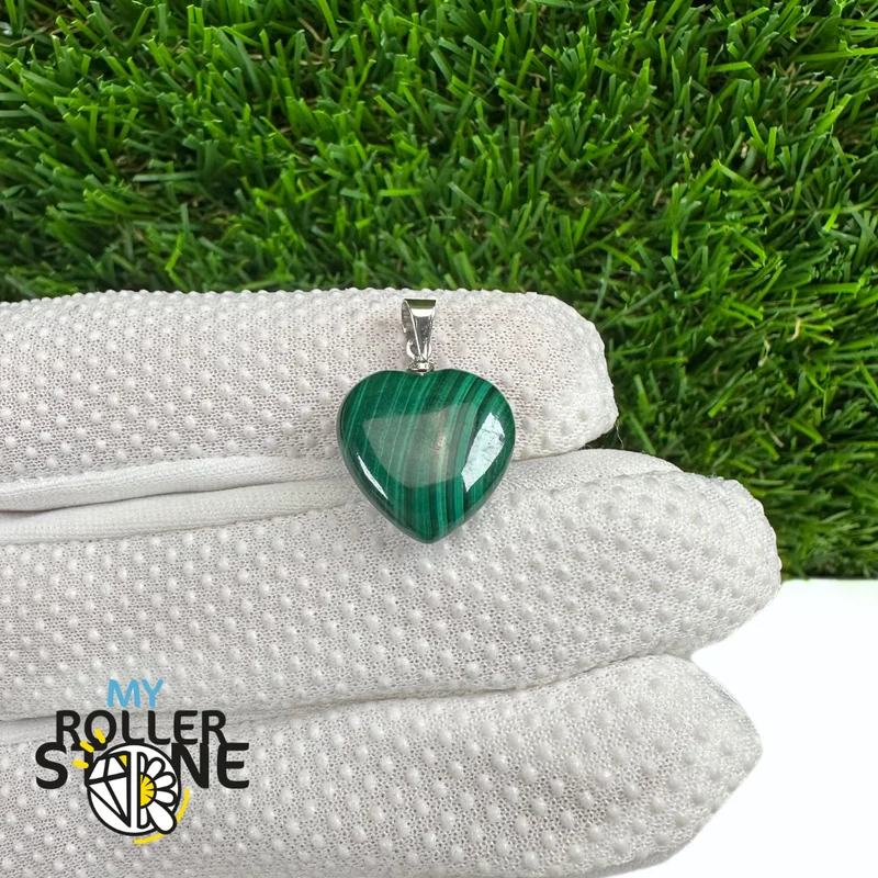 Malachit-Herzanhänger (2 Größen)