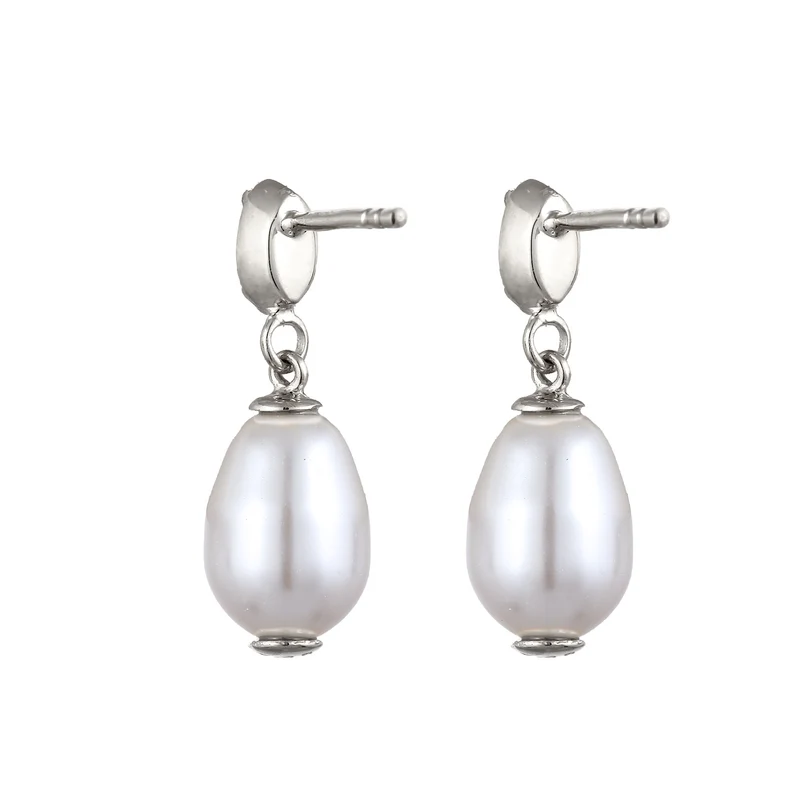 Ohrstecker | Mit Kristallen von Swarovski® & Synthetische Perle (Weiß)