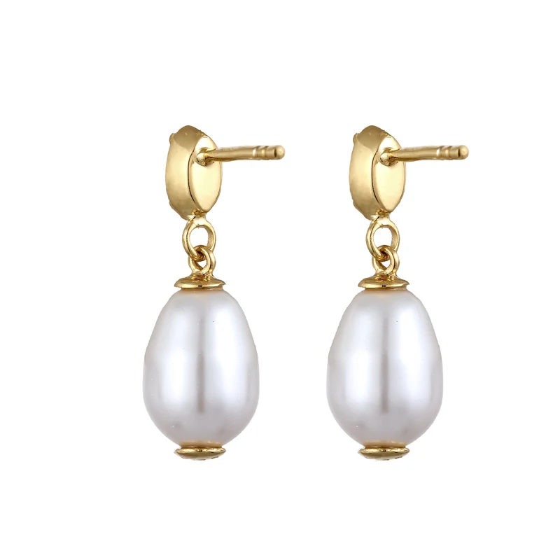Ohrstecker | Mit Kristallen von Swarovski® & Synthetische Perle (Weiß)