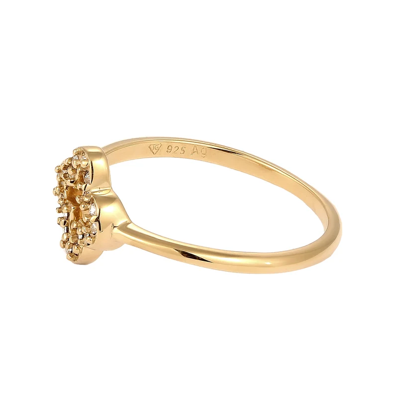 Ring Kleeblatt | Mit Kristallen von Swarovski® (Weiß)