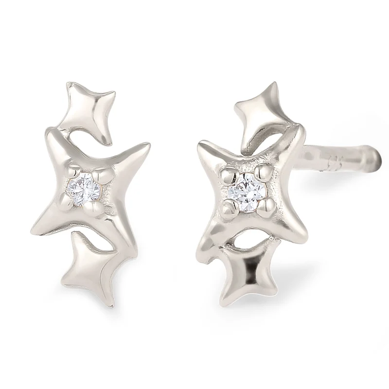 Ohrstecker Stern | Zirkonia (Weiß)