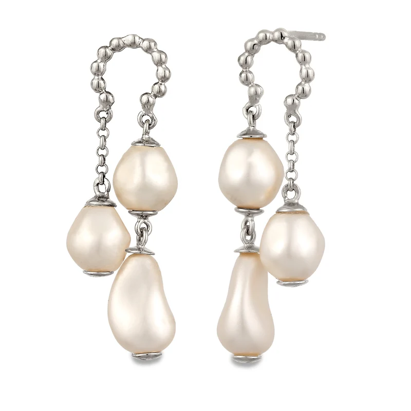 Ohrstecker Kugeln | Mit Perlen von Swarovski® (Weiß)