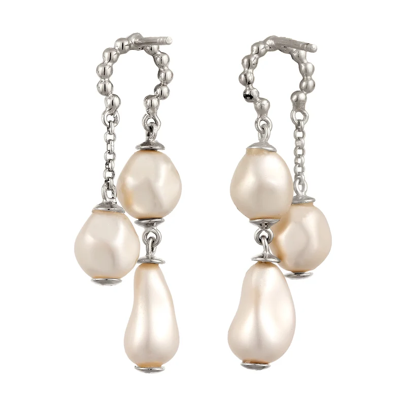 Ohrstecker Kugeln | Mit Perlen von Swarovski® (Weiß)