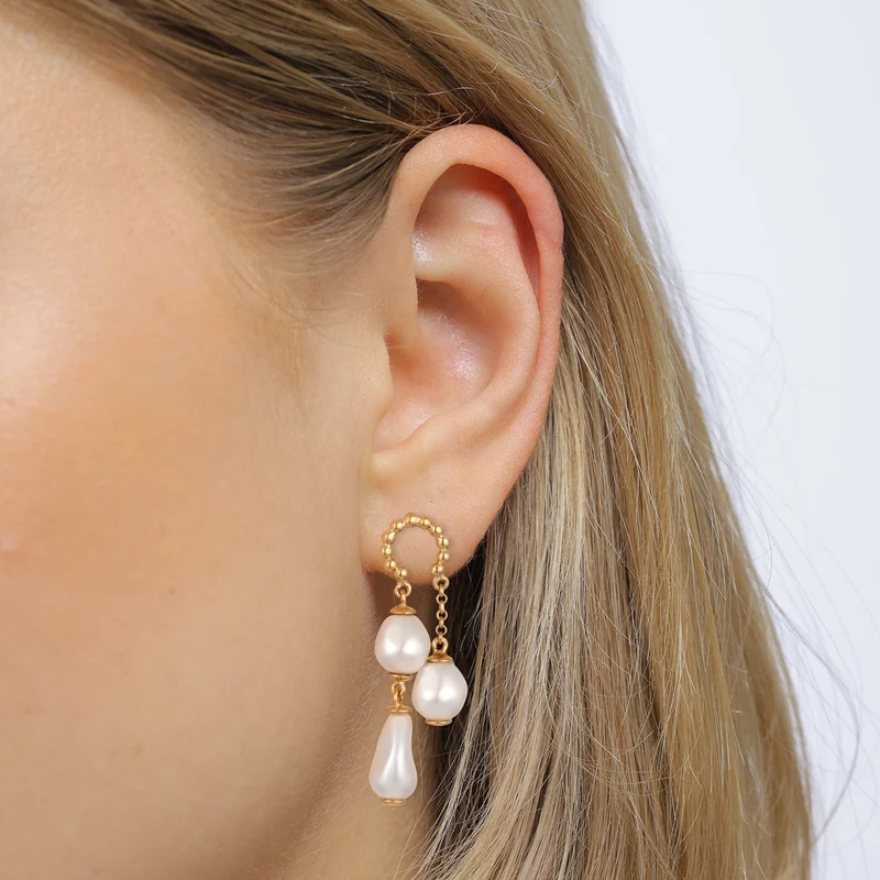 Ohrstecker Kugeln | Mit Perlen von Swarovski® (Weiß)