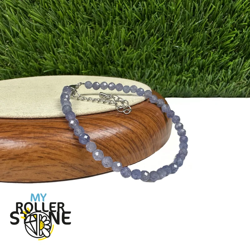 Tansanit-Armband mit Edelstahlverschluss