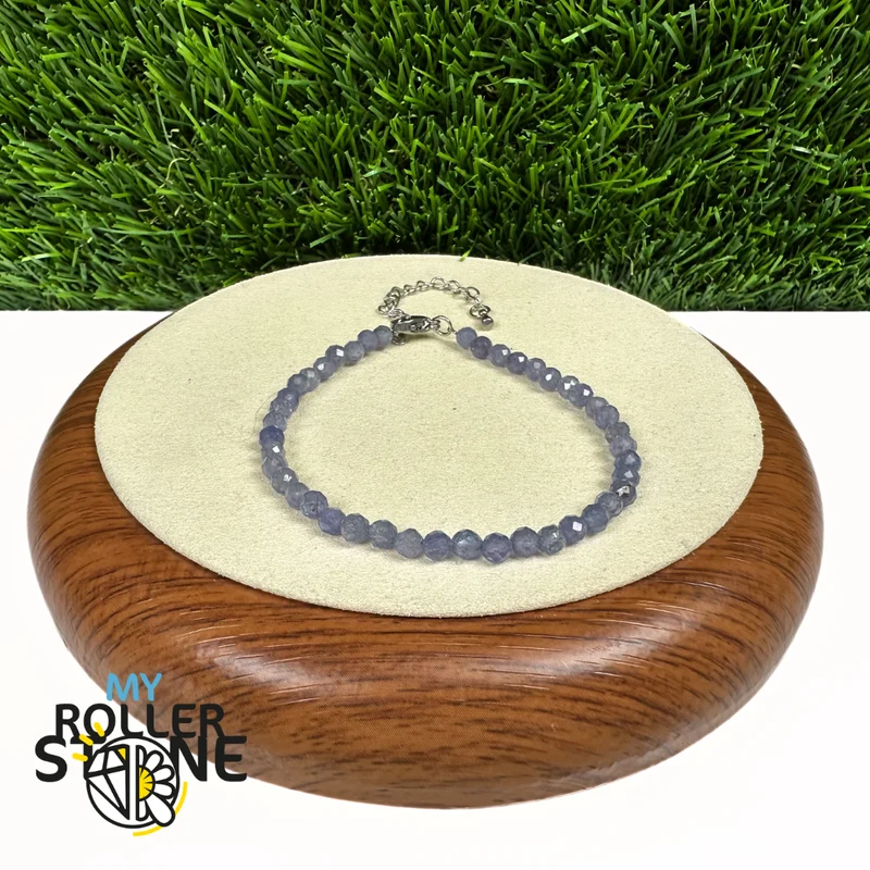 Tansanit-Armband mit Edelstahlverschluss