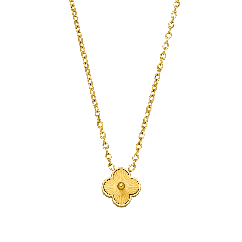 Golden Lucky Leaf Clover Kette 14K Vergoldet