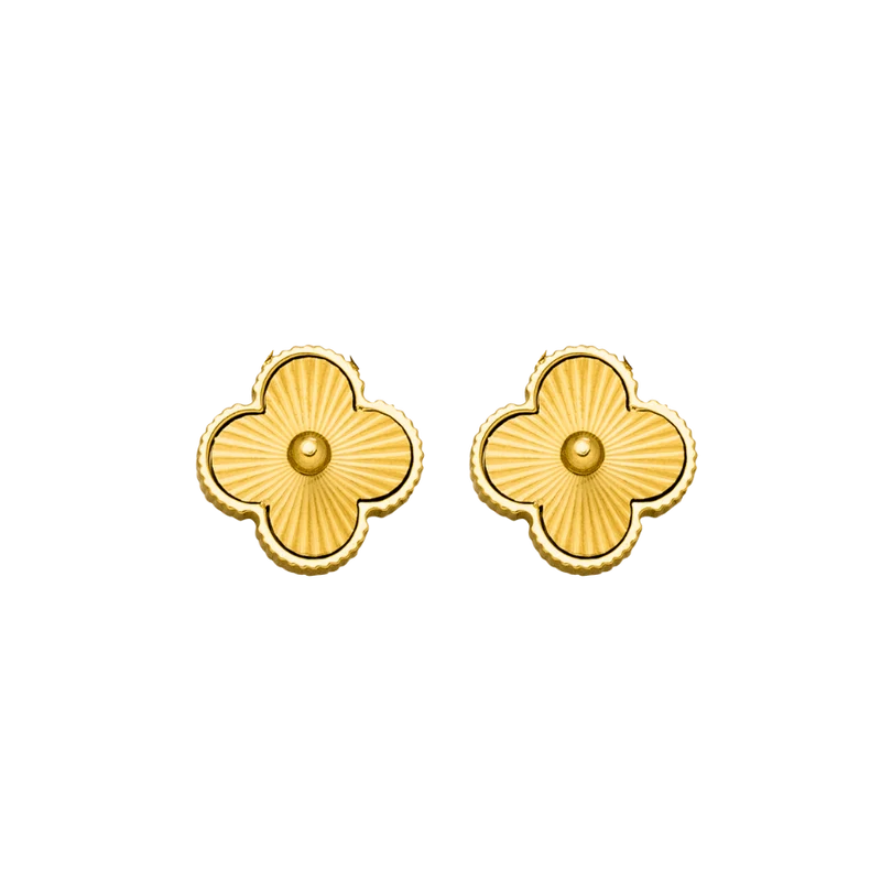 Golden Lucky Leaf Abbaddon Ohrstecker 14K Vergoldet