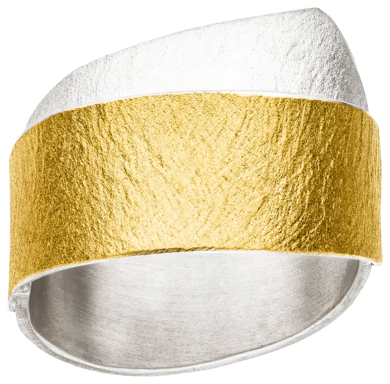 925er Silber Ring feingoldbelegt MANU R1365