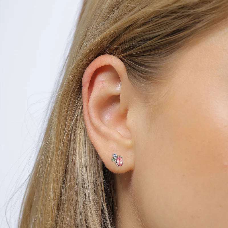 Ohrstecker | Mit Kristallen von Swarovski® (Rosa & Blau & Grün)