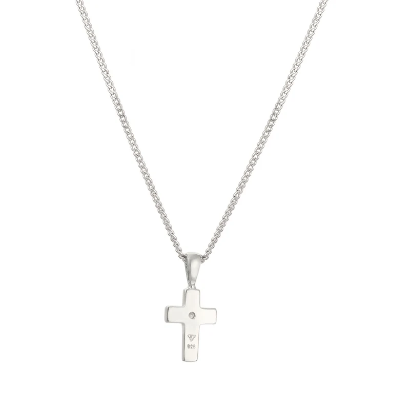 Halskette Kreuz | Laborgezüchteter Diamant (Weiß, 0.02 ct)