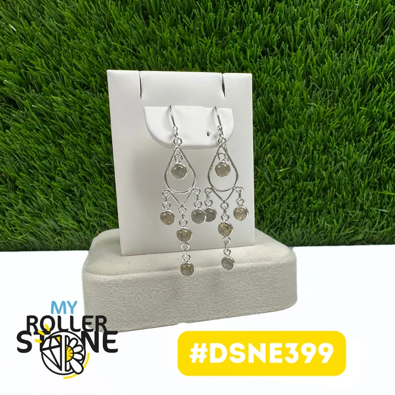 Labradorit-Ohrringe im Traumfänger-Design aus 925er Sterlingsilber #DSNE399