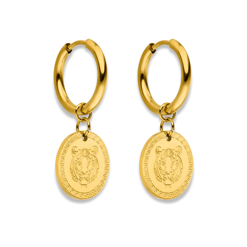 Lucky Tiger Ohrringe 14K Vergoldet