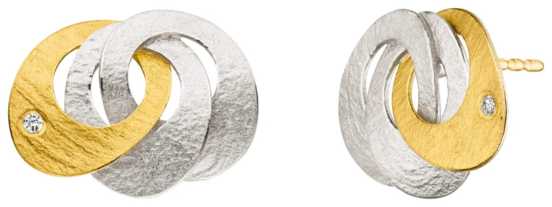 925er Silber Ohrstecker feingoldbelegt MANU O1011BR