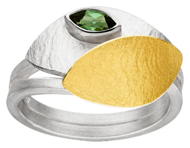 925er Silber Ring feingoldbelegt MANU R1292TU