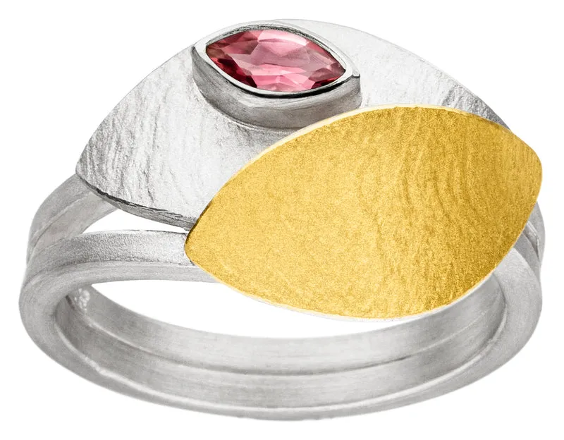 925er Silber Ring feingoldbelegt MANU R1292TUR