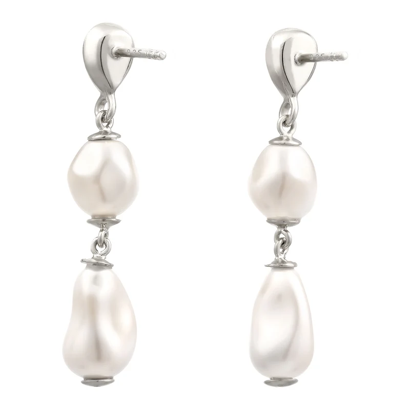 Ohrstecker Tropfen | Mit Kristallen von Swarovski® (Hellgrün) & Synthetische Perle