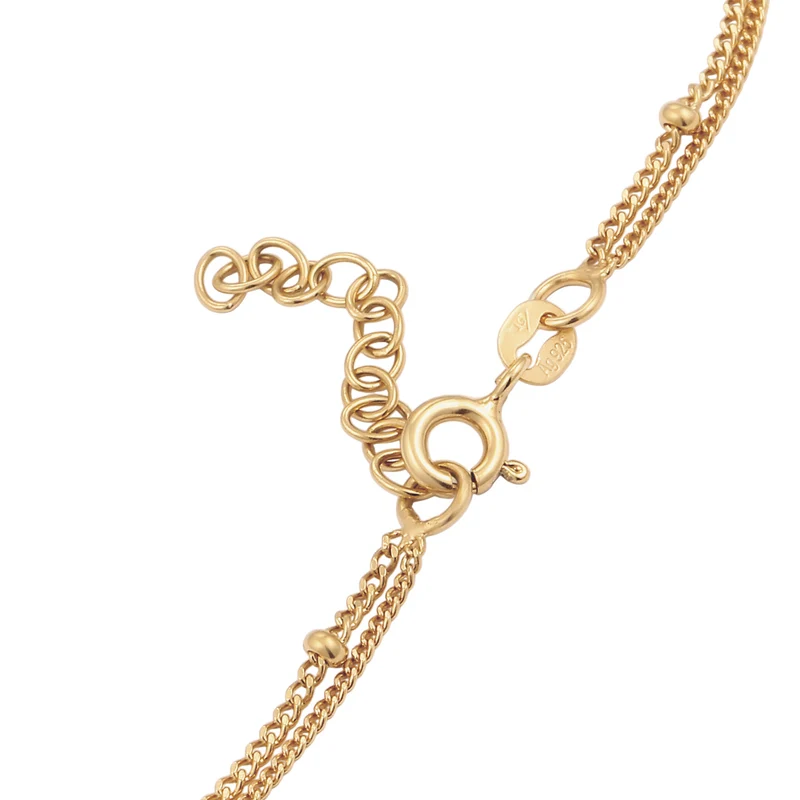 Layer-Fußkettchen Kugeln | Mit Kristallen von Swarovski® (Weiß)