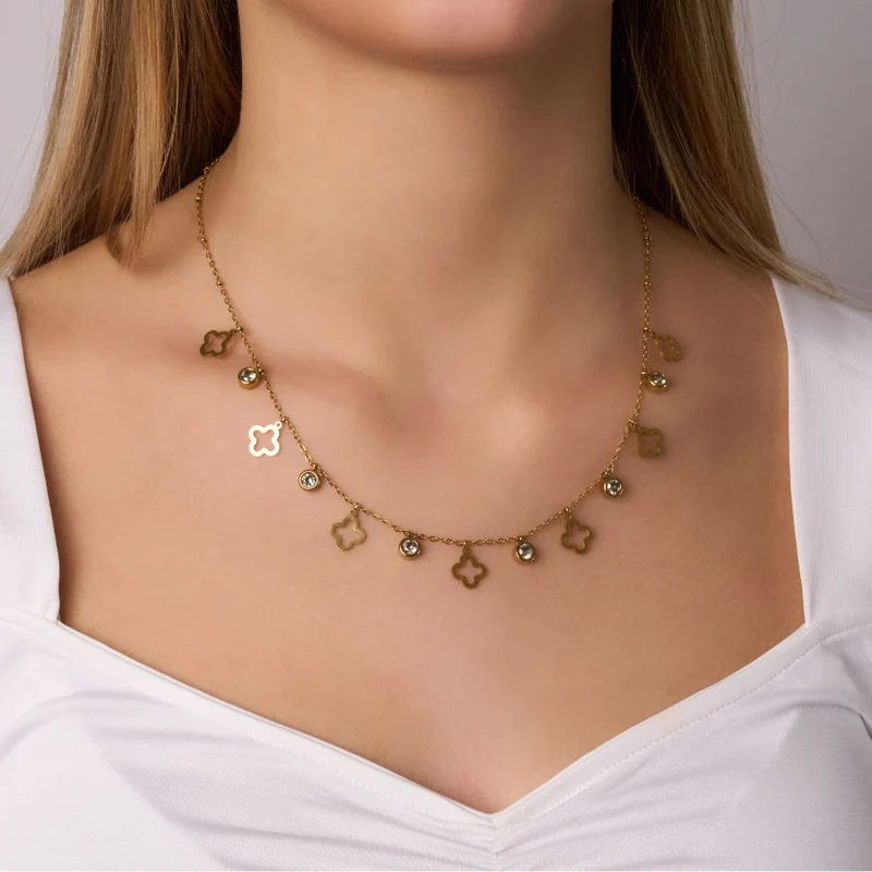 Lucky Aura Stone Kette 18K Vergoldet