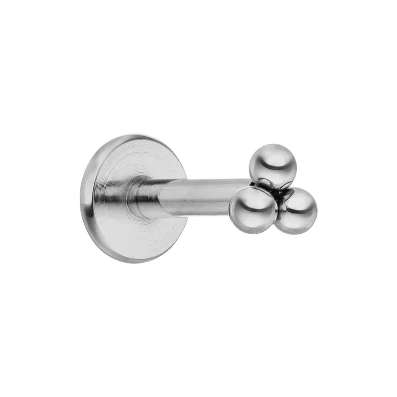 Tiny Pyramid Ball Labret Piercing - Titan