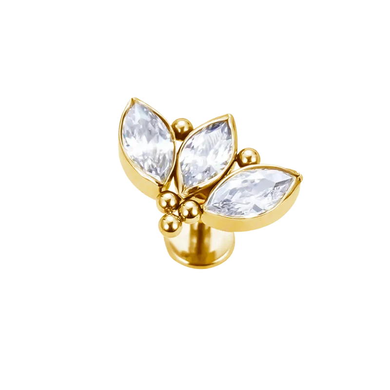 Trinity Lotus Labret Piercing - Titan
