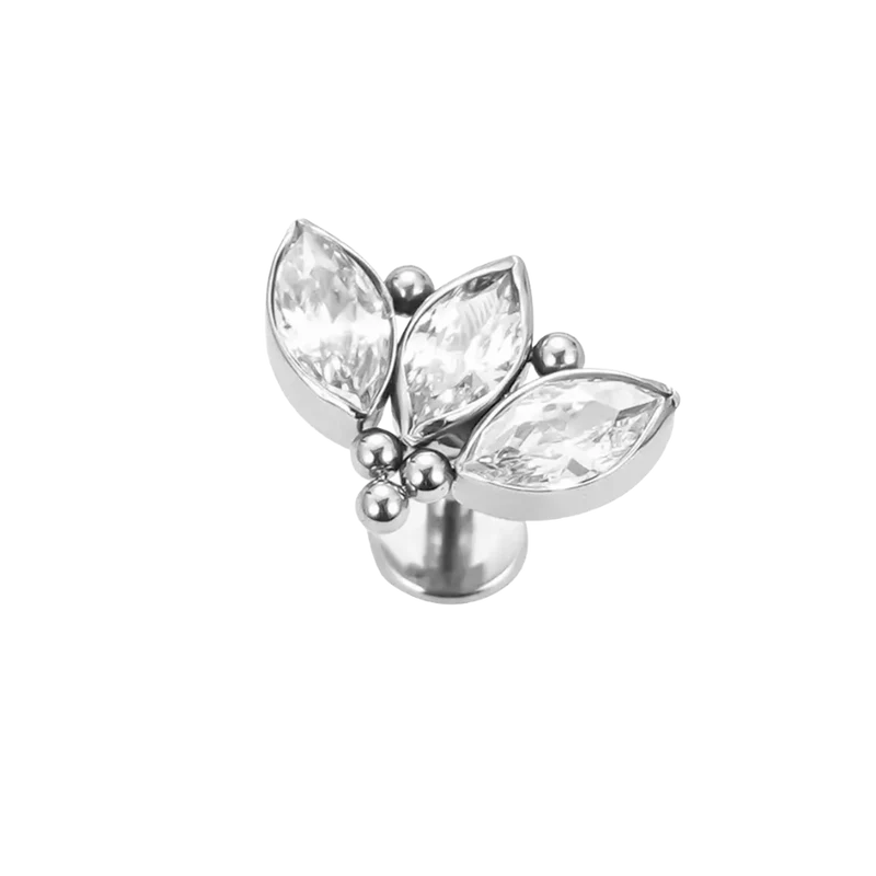 Trinity Lotus Labret Piercing - Titan