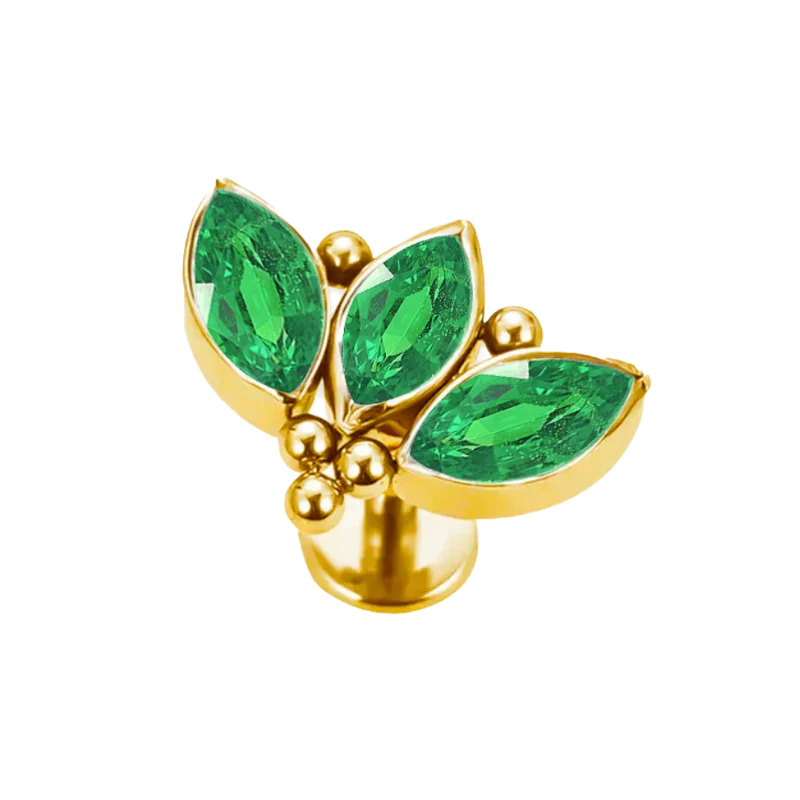 Trinity Lotus Labret Piercing - Titan