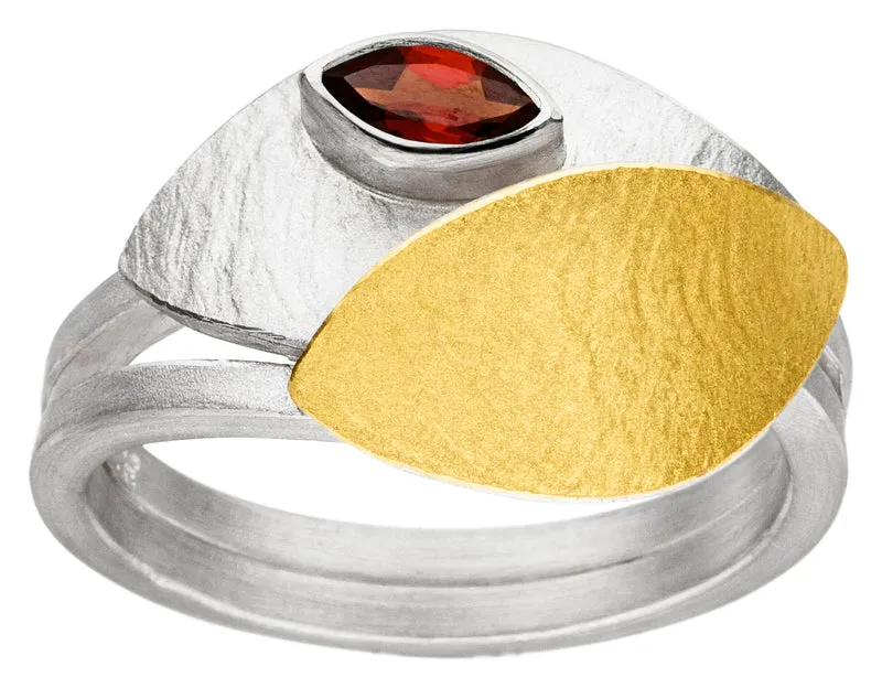 925er Silber Ring feingoldbelegt MANU R1292GT