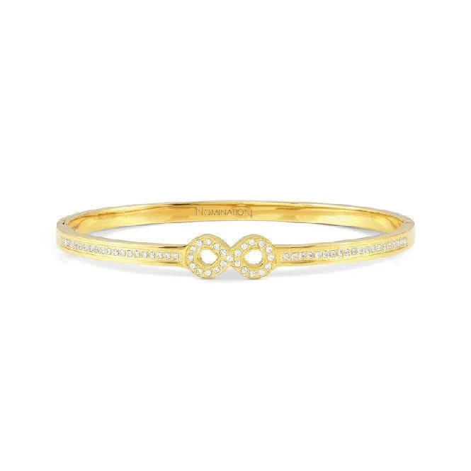 Pretty Bangles Large Infinity Bracelet in Gold & CZ