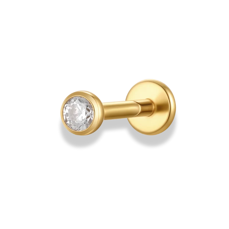 Simple Stone Labret Piercing - Titan