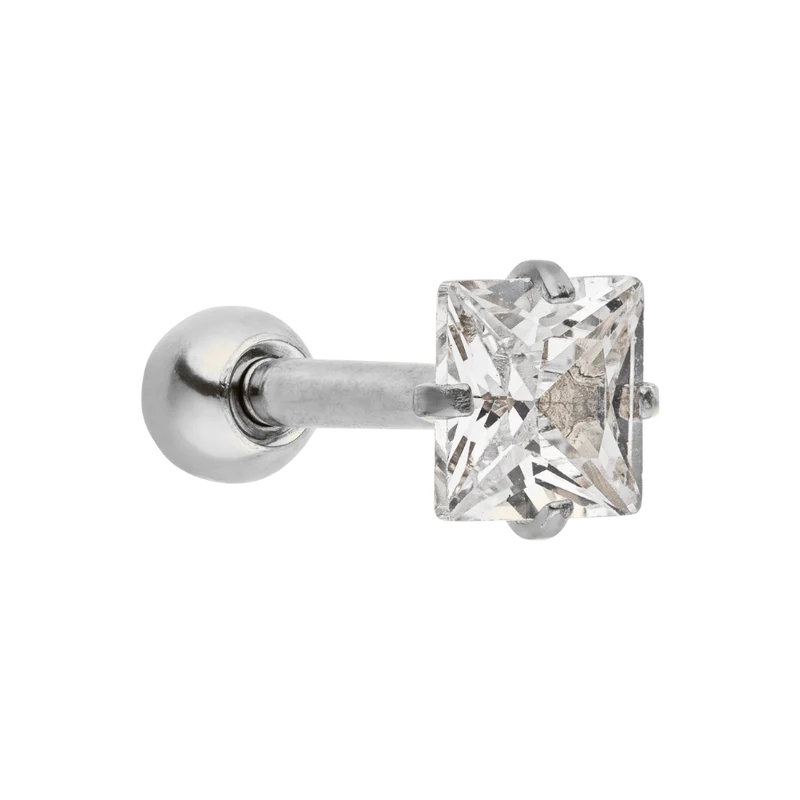 Square Stone Ohr Piercing