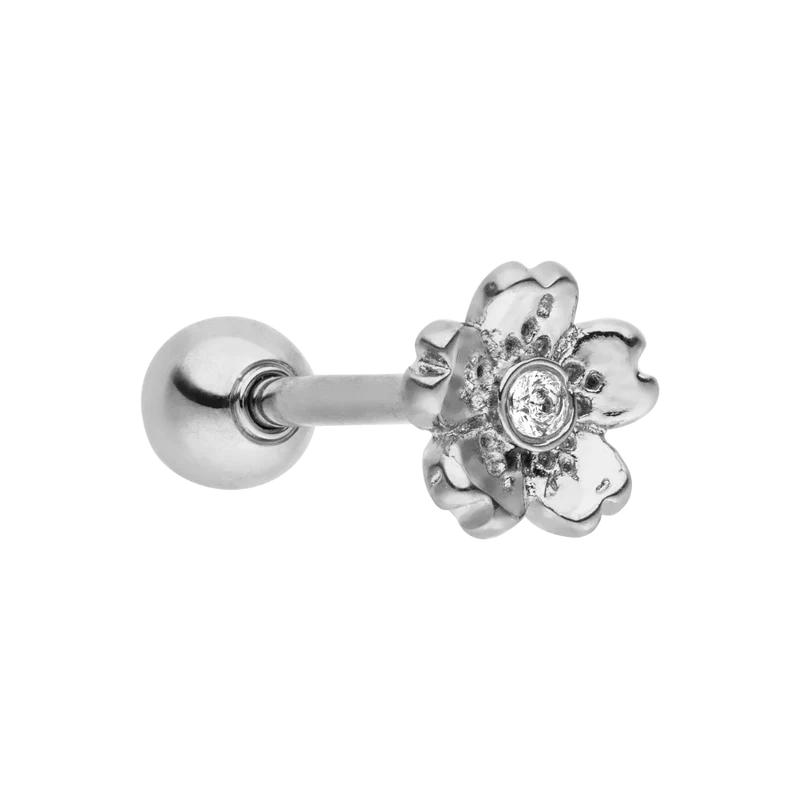 Stone Flower Ohr Piercing 18K Vergoldet