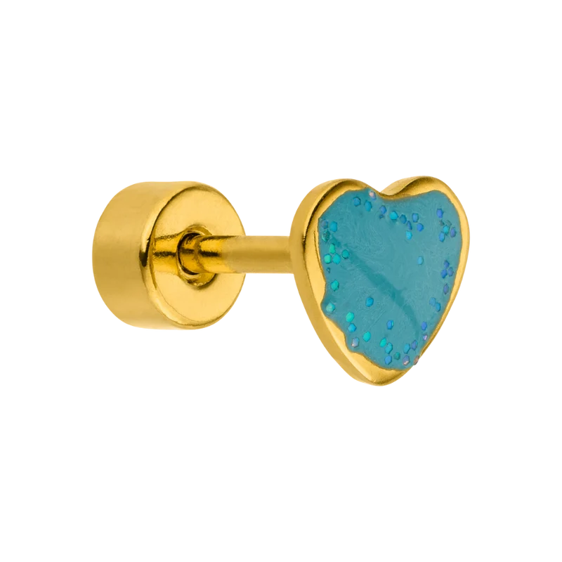 Magic Blue Heart Ohr Piercing