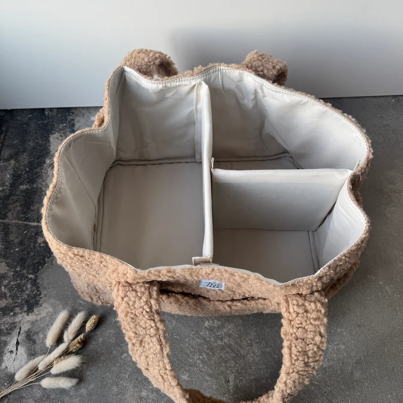 Fluffy Organizer Bag - Camel