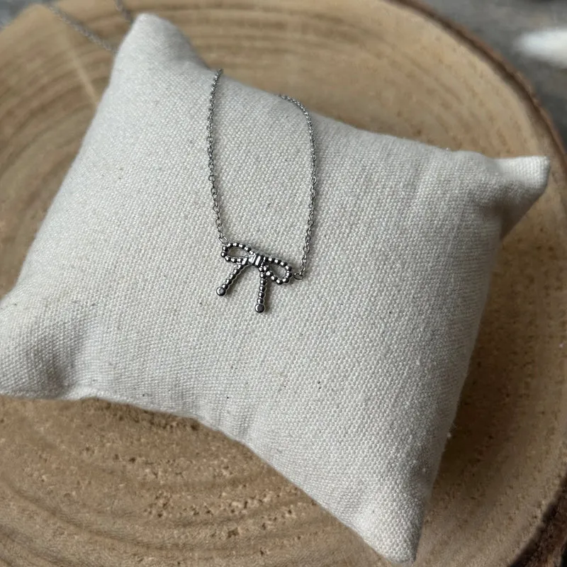 Schleifen Kette Mini Dotts | Silber