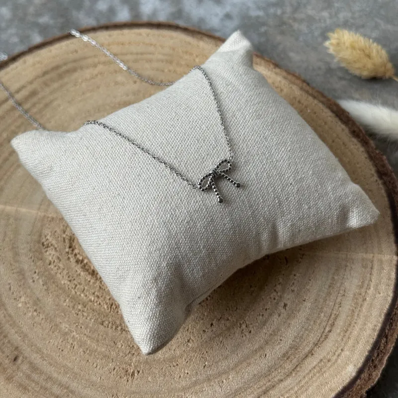 Schleifen Kette Mini Dotts | Silber