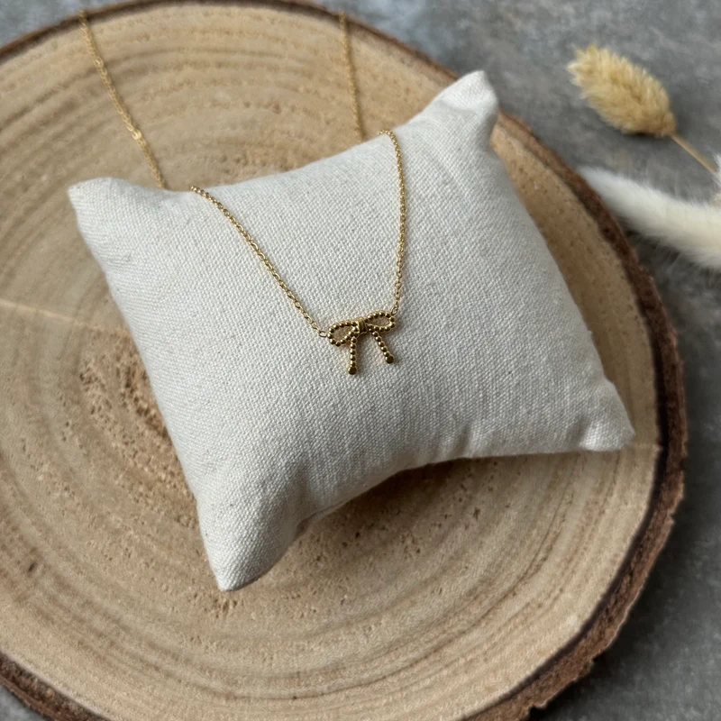 Schleifen Kette Mini Dotts | Gold