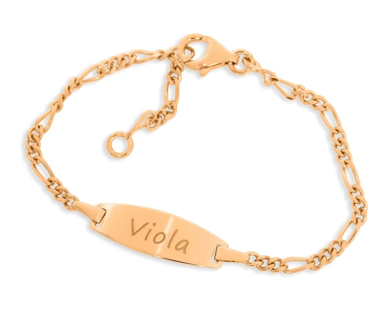 ARMBAND MIT GRAVUR, NAMENSARMBAND ROSÉ VERGOLDET