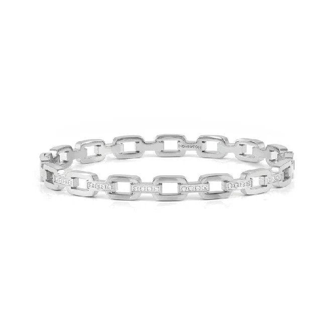 Pretty Bangles Large Chain Bracelet in Silver & CZ