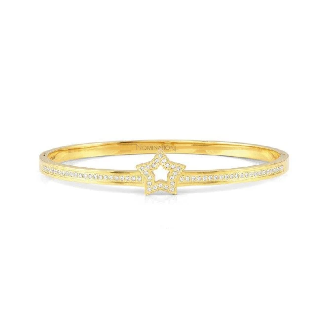 Pretty Bangles Small Star Bracelet in Gold & CZ