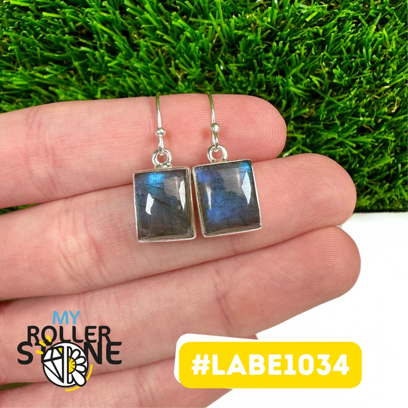 Labradorit-Ohrringe aus 925er Sterlingsilber (LABE1034)