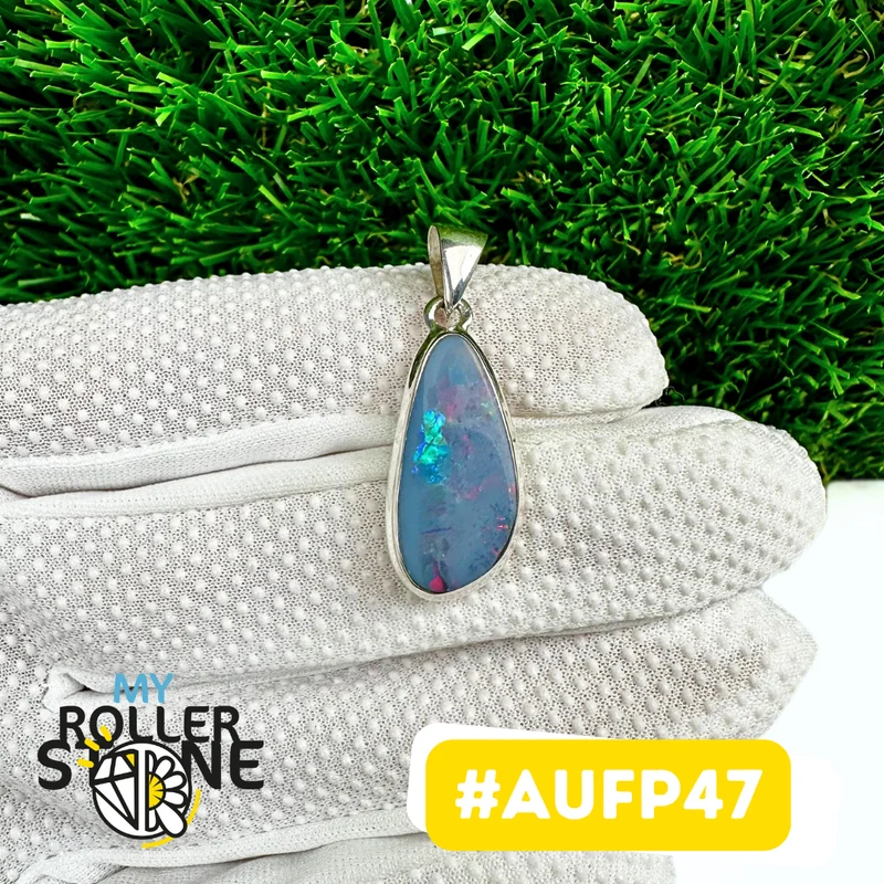 Australischer Opal-Anhänger in 925er Sterlingsilber (AUFP47)